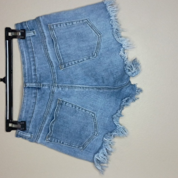 Jean Shorts with Frayed Hemline - Picture 2 of 4